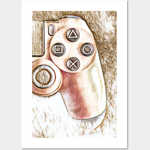 ps4 controller watercolor Wall Art by Guntah